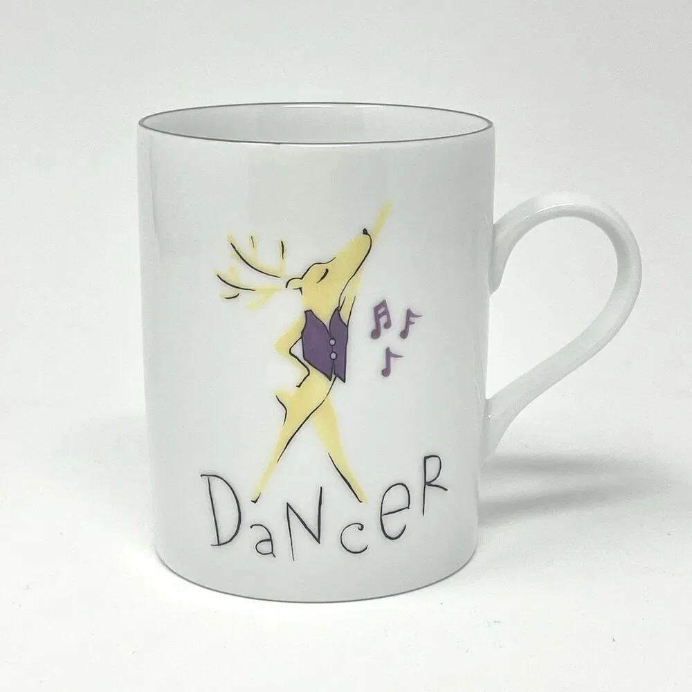 Pottery Barn Reindeer Dancer Christmas Coffee Cocoa Cup Mug 4” Replacement